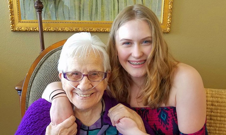 Claire and Victoria smiling together