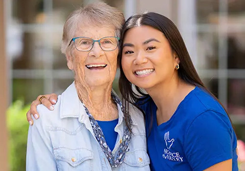 Social worker Laura Cross with Patient Mildred