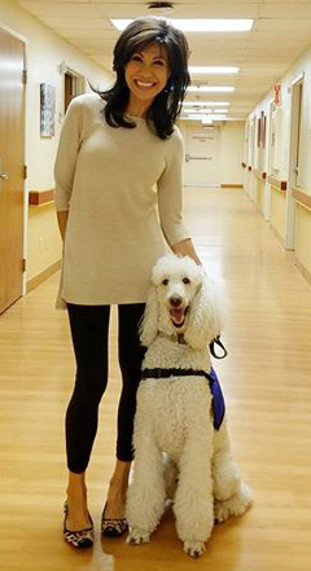 Lin Sue Cooney with her dog Max