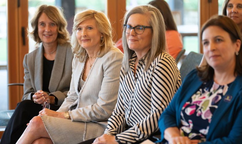 Mercy Care CEO Lorry Bottrill, Hospice of the Valley Executive Director Debbie Shumway, Gov. Katie Hobbs and Contexture CEO Melissa Kotrys